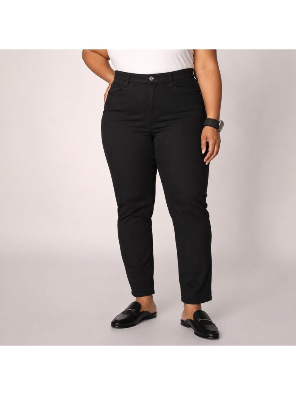 NEW MarlaWynne WynneDenim Black Stretch Bootcut Jeans - Size 24W